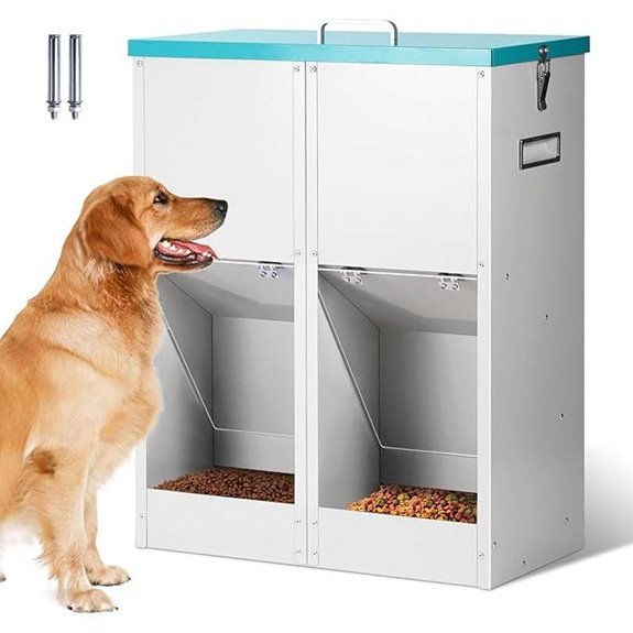 Gravity Automatic Double Dog Feeder – 46 lb Capacity No Assembly