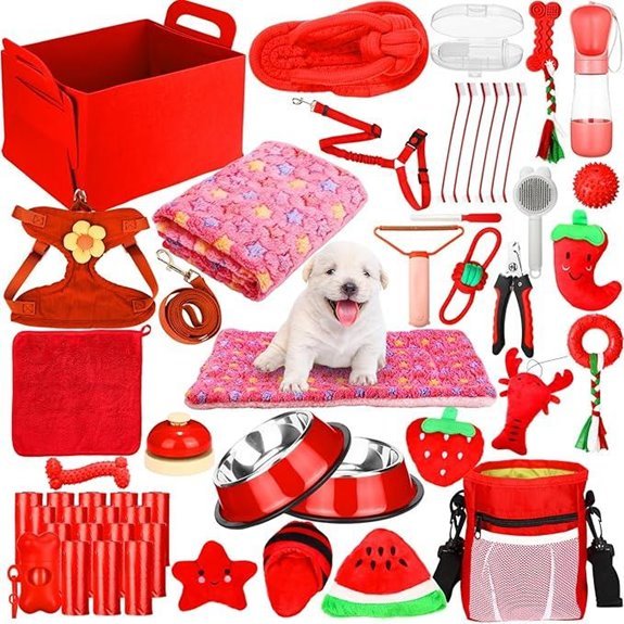 Abbylike 50-Pc Puppy Supplies Starter Kit (Red)