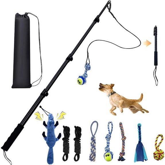 Flirt Pole for Dogs – Adjustable Retractable Tug Toy