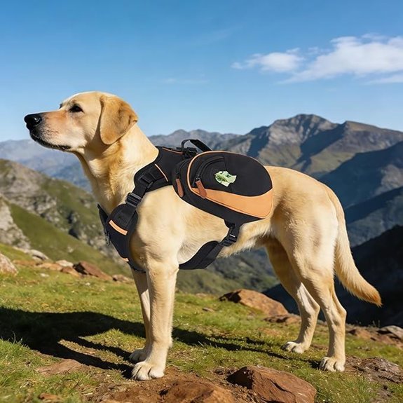 Dog Backpack Harness with Adjustable Side Pockets (75‑100 lb)