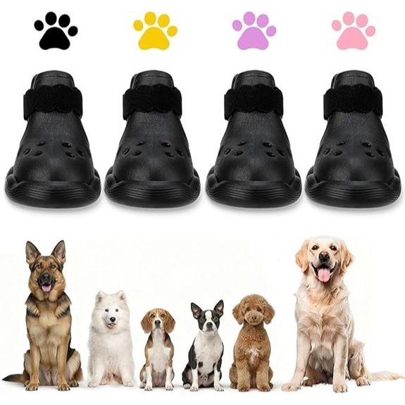 Waterproof Non‑Slip Dog Booties with Adjustable Straps (Black XL)