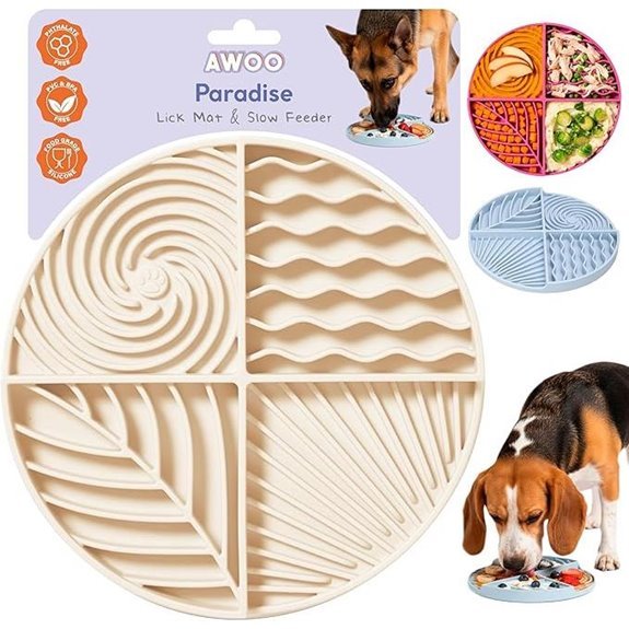 Awoo Paradise Silicone Lick Mat & Slow Feeder (Almond)