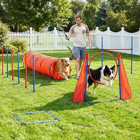 DWVO Dog Agility Kit: Pole Hurdles Tunnel Weaving Poles