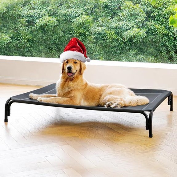 Elevated Dog Bed – Large Outdoor Cot Tool‑Free Cooling Mesh