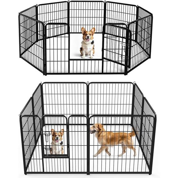 DUMOS Foldable Metal Dog Playpen (32) with Door
