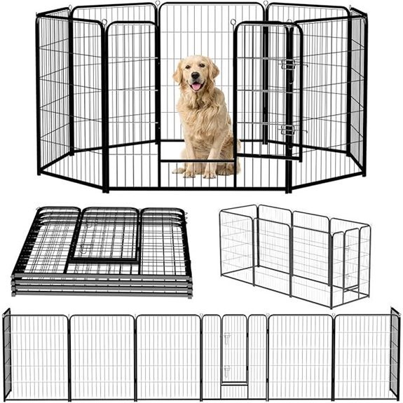 NEWBULIG 8‑Panel Foldable Metal Dog Playpen (40)