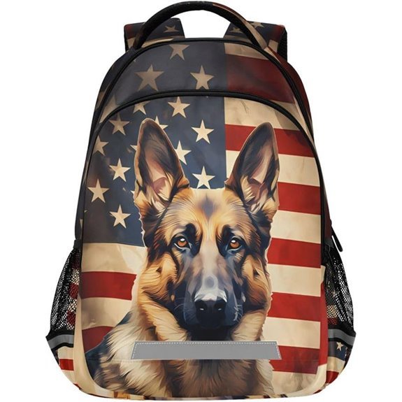 German Shepherd Backpack for Kids – Flag School Bag