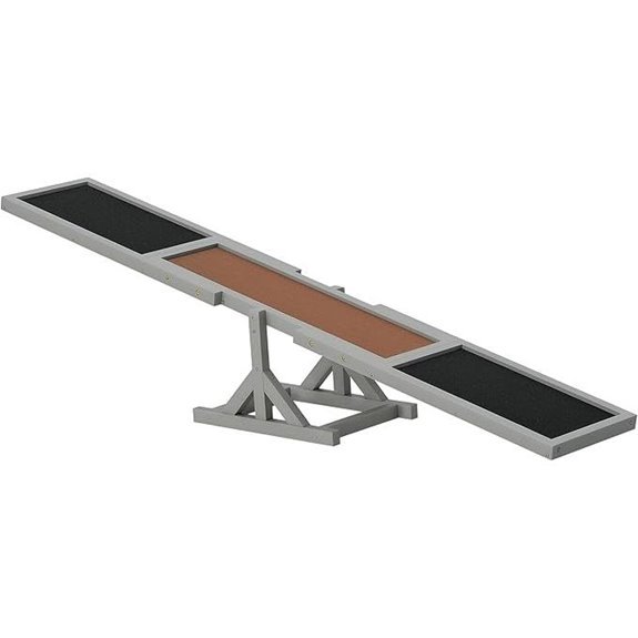 PawHut Wooden Dog Agility Seesaw – Gray 71 L