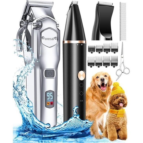 Oneisall Heavy‑Coat Dog Grooming Clippers with Paw Trimmer