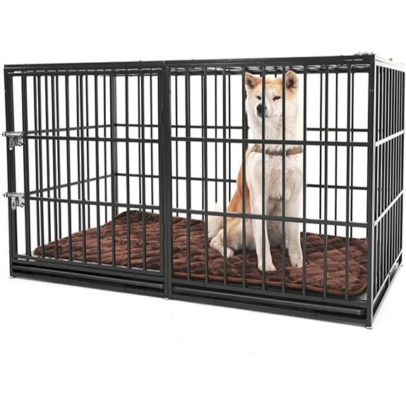 61 Heavy Duty Dog Crate with Double Door and Mat