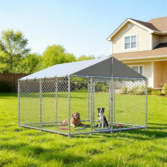 Heavy-Duty Outdoor Dog Kennel with Wire Mesh Fence