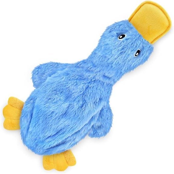 Interactive Squeaky Crinkle Duck Dog Toy (Large)