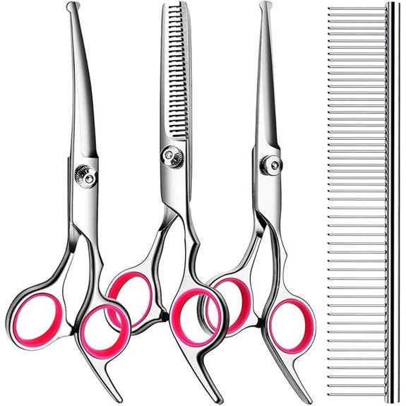 5-in-1 Professional Dog Grooming Scissors Kit with Safety Tips