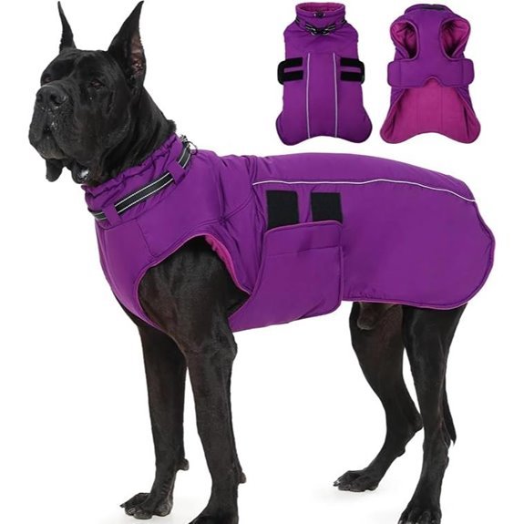 Waterproof Winter Dog Jacket with Harness Reflective XXXXL Purple