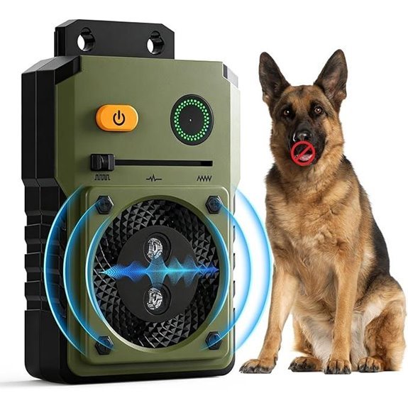 Queenmew Ultrasonic Anti-Bark Device 50ft Range Rechargeable