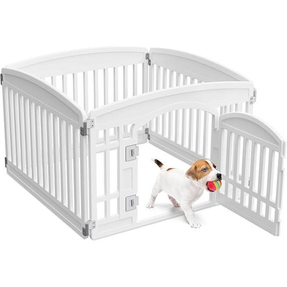 NEWBULIG 4-Panel Dog Playpen with Secure Locking Door