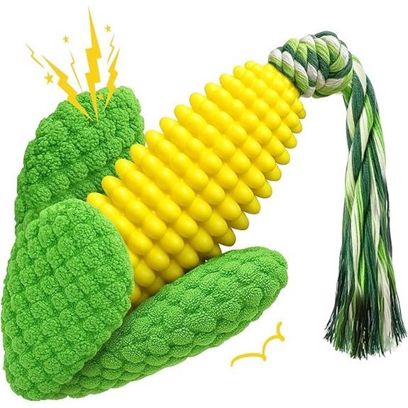 Squeaky Corn Dog Chew Toys for Medium/Large Dogs