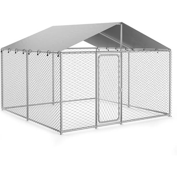 10'x10' Outdoor Dog Kennel with Roof and Lock