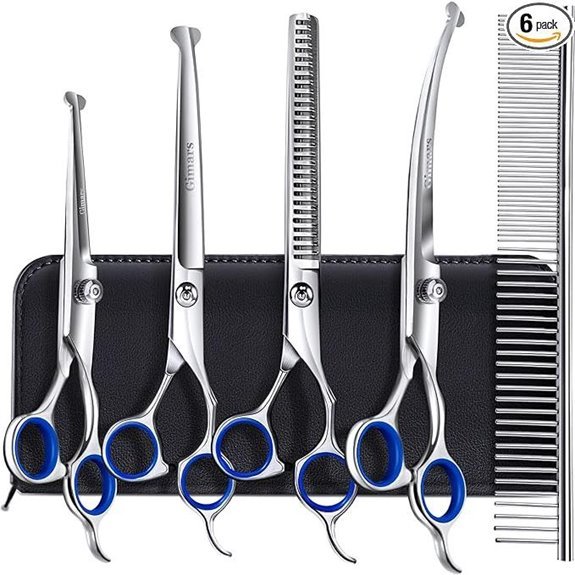 Gimars Titanium 6‑in‑1 Dog Grooming Scissors