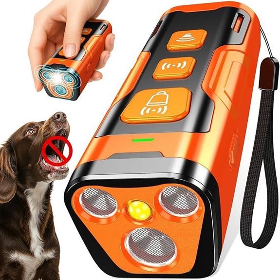 Ultrasonic Dog Bark Deterrent – 6 Modes 23‑ft Range Rechargeable