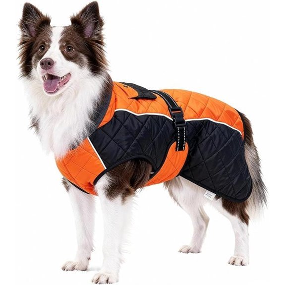 Waterproof Reflective Dog Coat (Medium Orange)